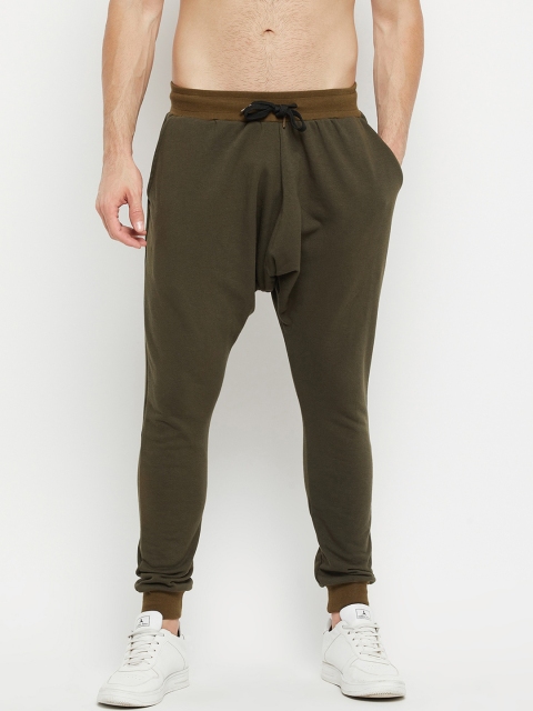 

FUGAZEE Men Green Solid Relaxed-Fit Pure Cotton Joggers