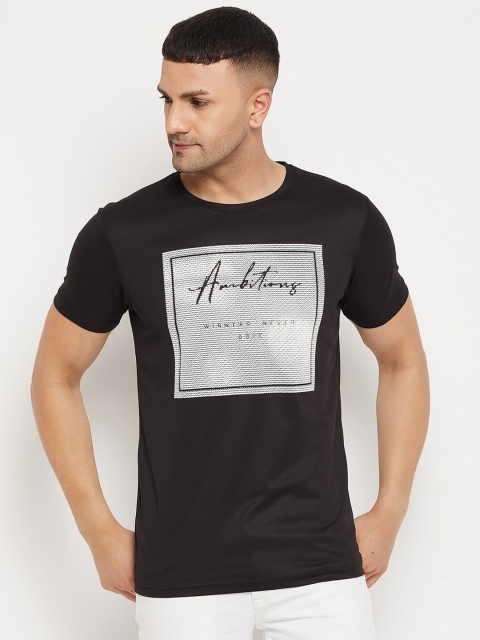 

Parcel Yard Men Black Printed Applique Outdoor T-shirt
