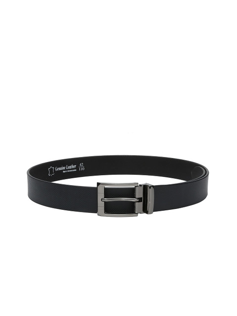 

WildHorn Men Black Textured Genuine Leather Belt