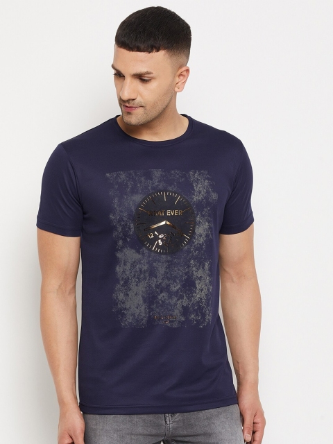 

Parcel Yard Men Navy Blue Printed Regular Fit T-shirt