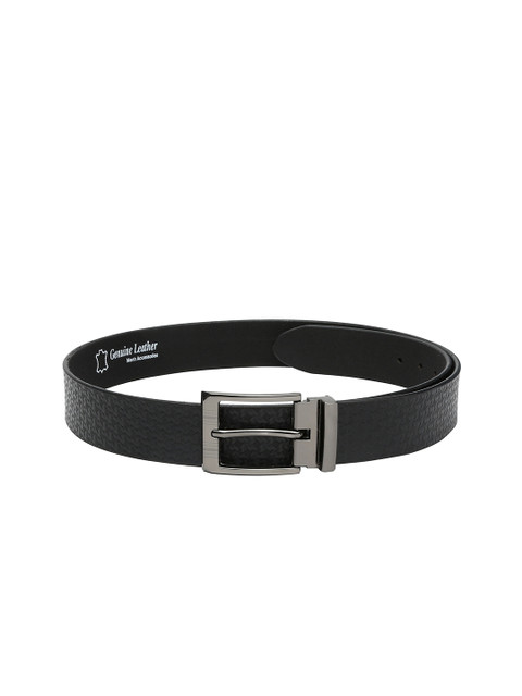 

WildHorn Men Black Textured Genuine Leather Belt