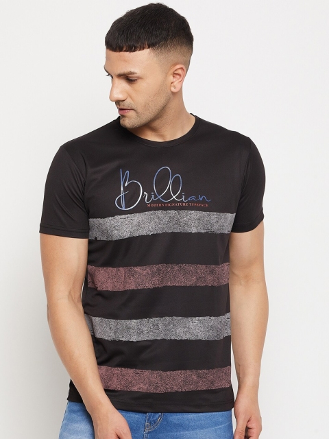 

Parcel Yard Men Black & Silver Striped T-shirt