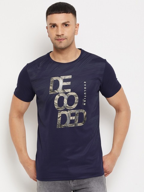 

Parcel Yard Men Navy Blue Printed Cotton T-shirt