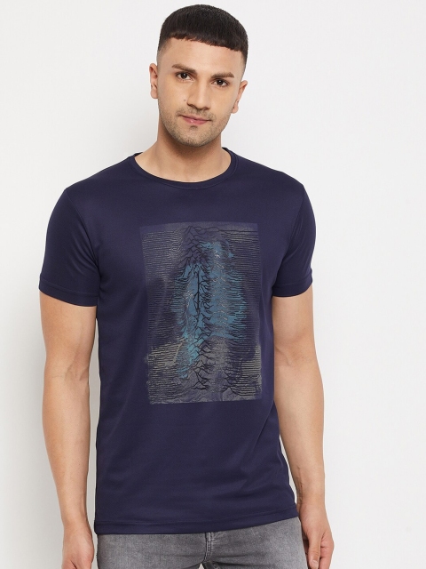 

Parcel Yard Men Navy Blue Printed T-shirt