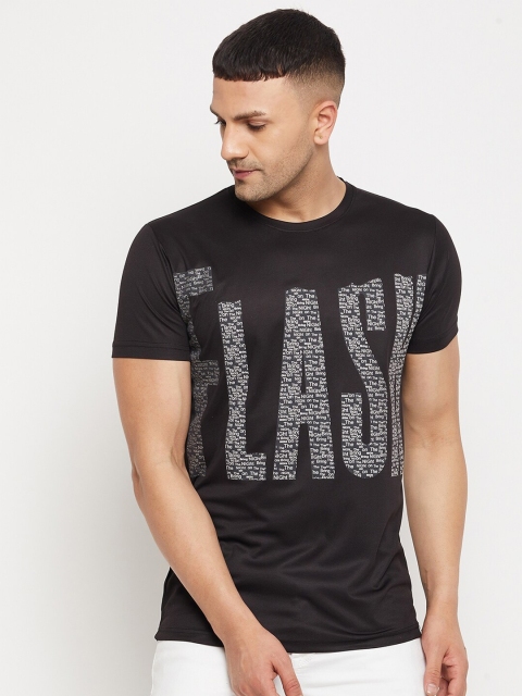 

Parcel Yard Men Black & White Typography Printed T-shirt