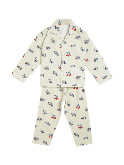 

ADIVA Girls Cream Donald Duck Printed Night Suit