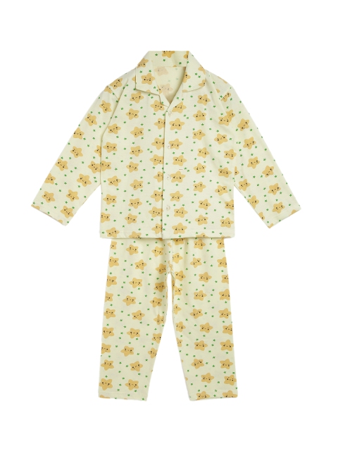

ADIVA Girls Cream Stars Printed Night Suit