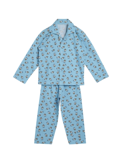 

ADIVA Girls Blue Joker Printed Night Suit