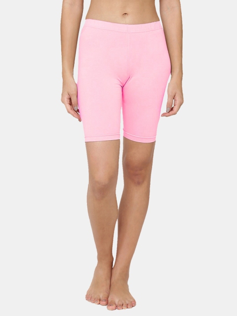 

Leading Lady Women Pink High-Rise Cotton Lounge Shorts