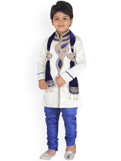 

ahhaaaa Boys Blue & White Sherwani