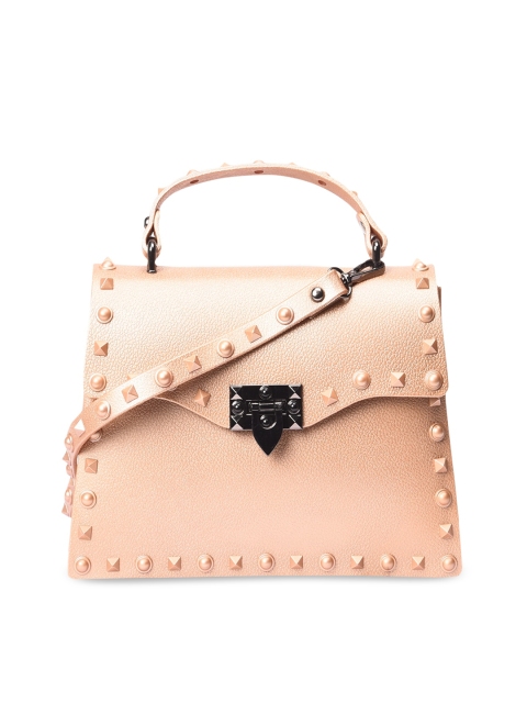 

Pavers England Beige Embellished PU Structured Satchel