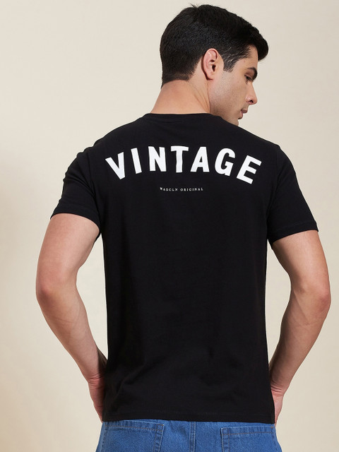 

MASCLN SASSAFRAS Men Black Typography Printed T-shirt