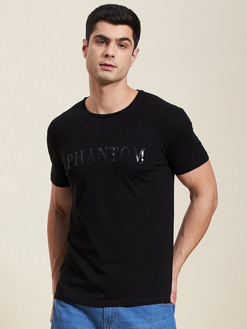 

MASCLN SASSAFRAS Men Black Typography Printed Slim Fit T-shirt