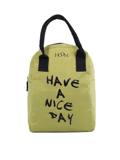 

HOOM Green & Black Printed Lunch Bag Travel Accessory