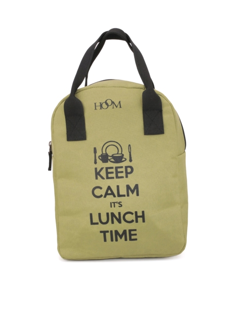 

HOOM Unisex Green & Black Printed Lunch Bag Travel Accessory