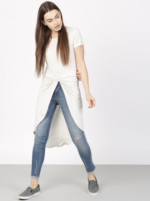 

ether Women Off-White Solid High-Low Top