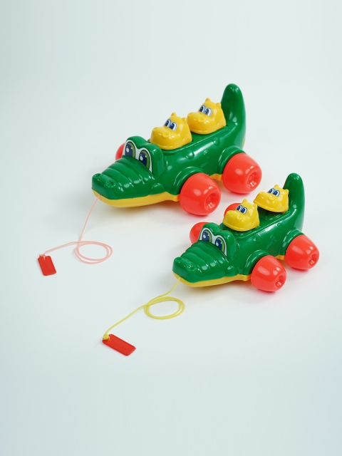 

UNITED AGENCIES Kids Green & Red Croco Pull Along Learning and Development Toys