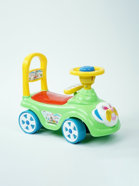 

UNITED AGENCIES Kids Green & Yellow Picnic Ride On Bunny Toy