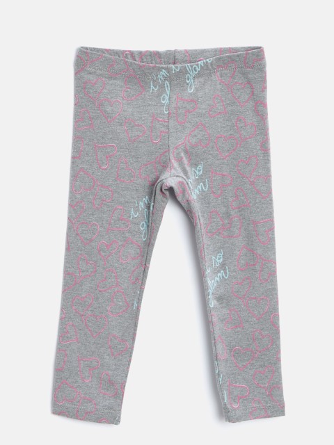 

United Colors of Benetton Girls Grey Melange Printed Leggings