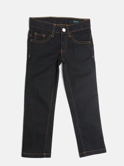 United Colors of Benetton Boys Black Mid-Rise Clean Look Jeans