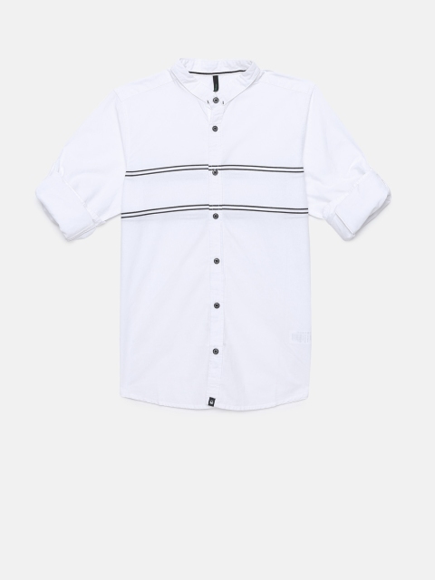 

United Colors of Benetton Boys White Regular Fit Solid Casual Shirt