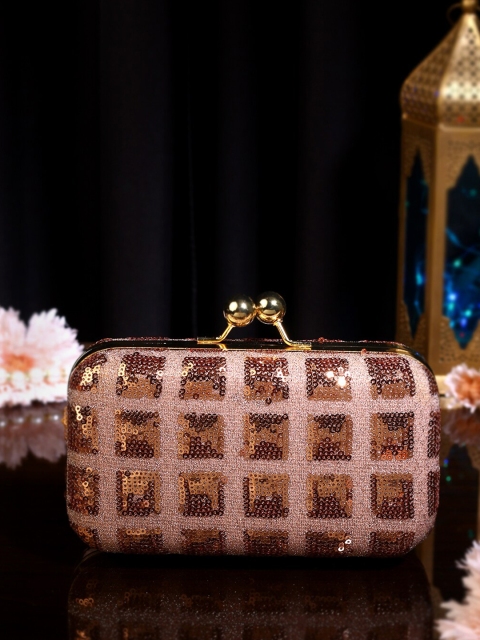 

TRINK Gold-Toned Embellished Box Clutch