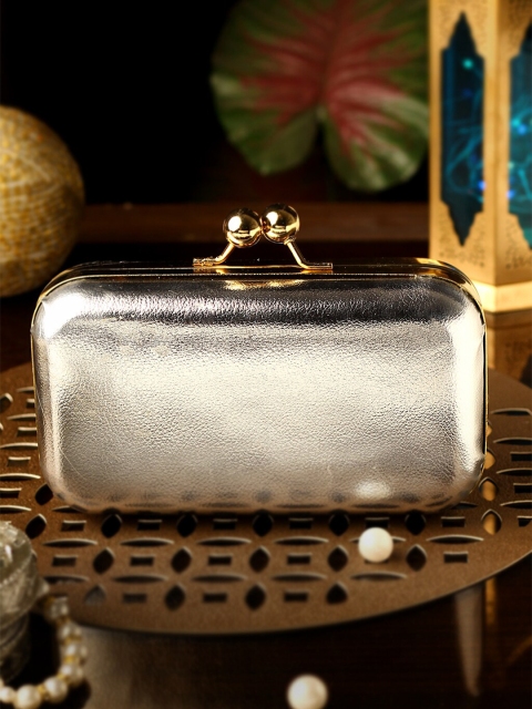

TRINK Silver-Toned & Gold-Toned Box Clutch