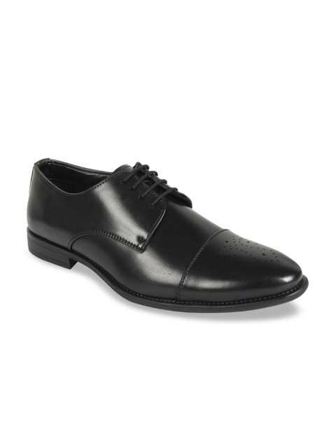 

Vardhra Men Black Solid Formal Brogues