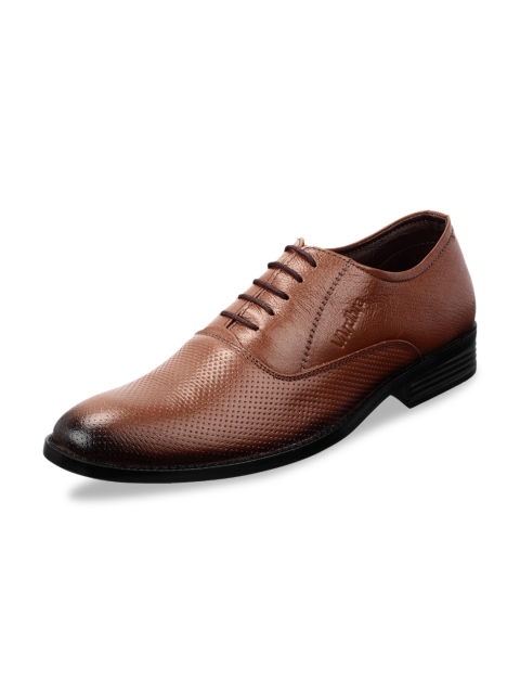 

Vardhra Men Tan Solid Leather Formal Derbys