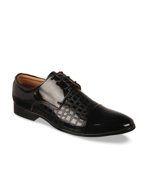 

Vardhra Men Black Textured Formal Derbys