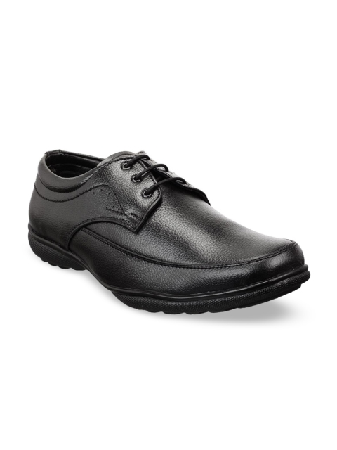 

Vardhra Men Black Textured Formal Derbys