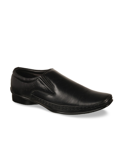 

Vardhra Men Black Solid Leather Formal Slip On Shoe