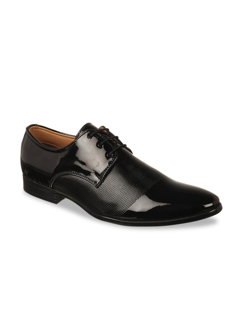 

Vardhra Men Black Textured Formal Derbys