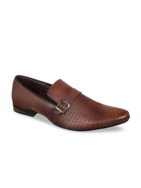 

Vardhra Men Tan Brown Solid Leather Formal Slip-On
