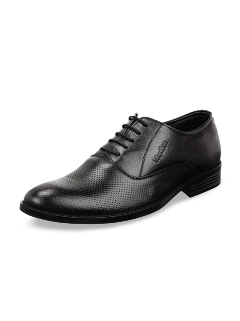 

Vardhra Men Black Solid Leather Formal Oxfords