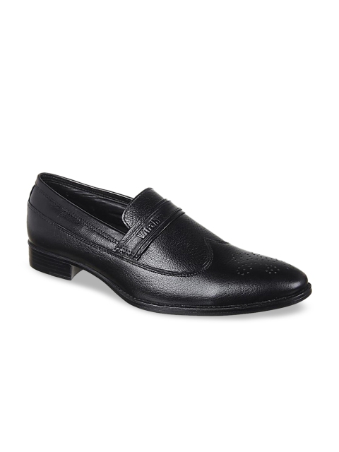 

Vardhra Men Black Textured Leather Formal Loafers