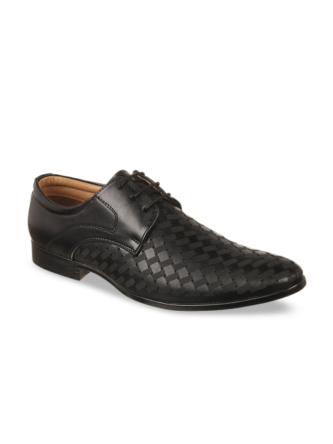 

Vardhra Men Black Textured Formal Derbys