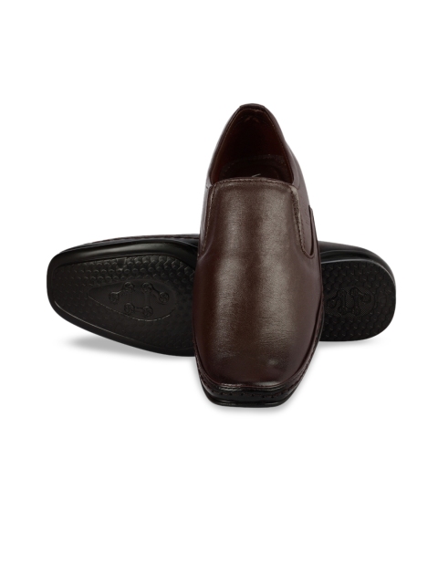 

Vardhra Men Brown Solid Leather Formal Slip-Ons