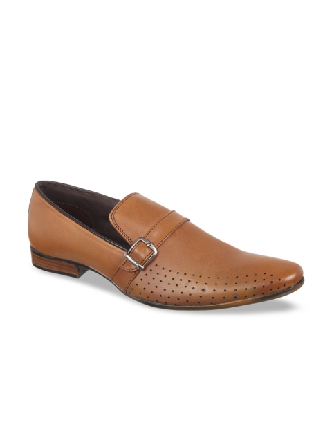 

Vardhra Men Tan Solid Leather Formal Loafers