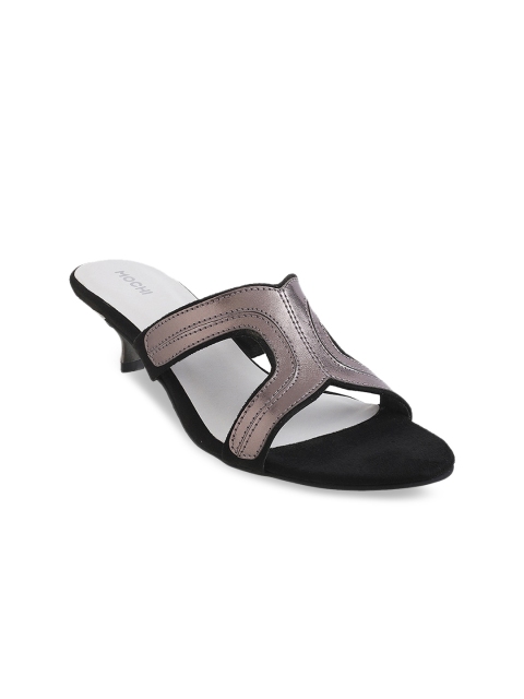 

Mochi Grey & Black Striped Kitten Heels