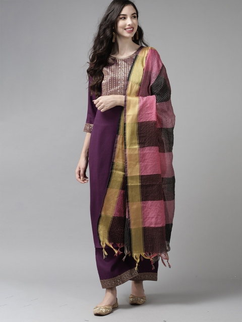 

Indo Era Pink & Black Woven Design Art Silk Dupatta with Zari