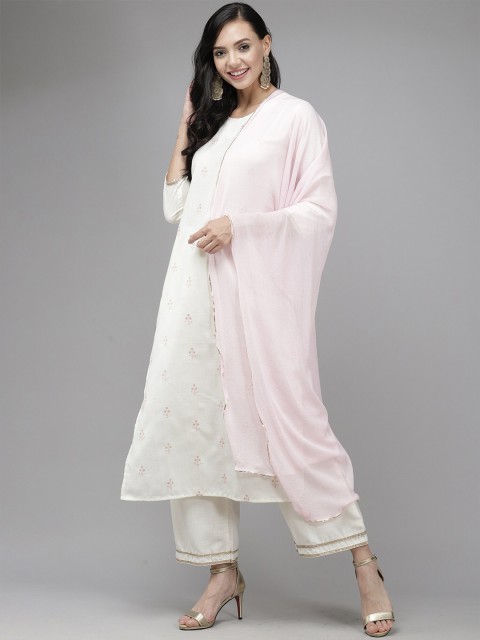 

Indo Era Pink Embellished Border Dupatta