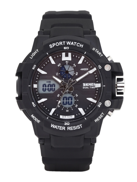 

Skmei Men Black Analogue & Digital Chronograph Watch 990-B