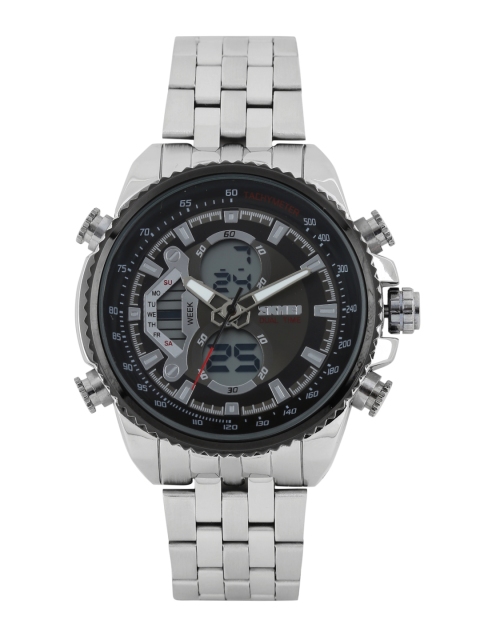 

Skmei Men Gunmetal-Toned Analogue & Digital Chronograph Watch 993-BK, Metallic