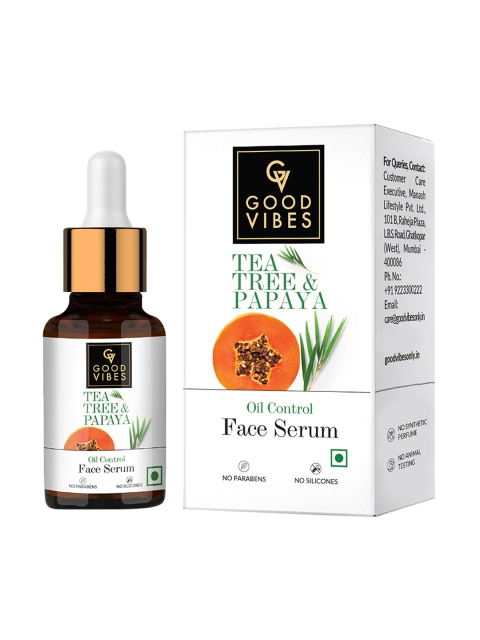 

Good Vibes Tea Tree & Papaya Oil Control Face Serum - 10ml, White