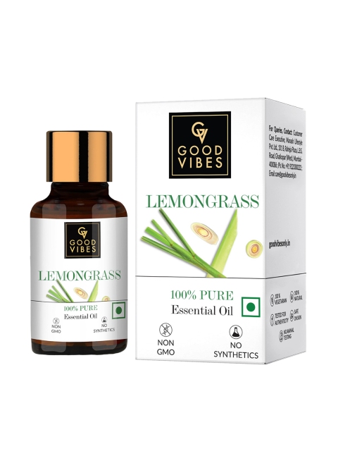 

Good Vibes 100% Pure Lemongrass Essential Oil - 10ml, White