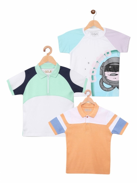 

GOJI Unisex Kids Pack Of 3 Printed T-shirts, White