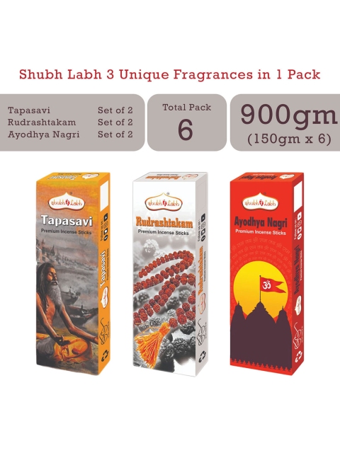 

Shubh Labh Pack Of 3 Unique Fragrances Incense Sticks, Grey