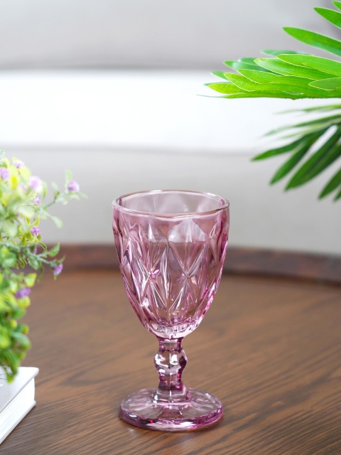 

Pure Home and Living Set Of 6 Purple Textured Alma Wine Glasses