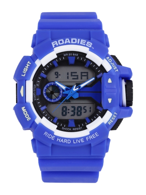 

Roadies Men Blue Digital & Analogue Chronograph Watch R18063BL